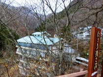 赤城山と中腹にある宿