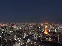 六本木ヒルズ屋上からの東京タワー